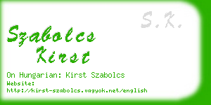 szabolcs kirst business card